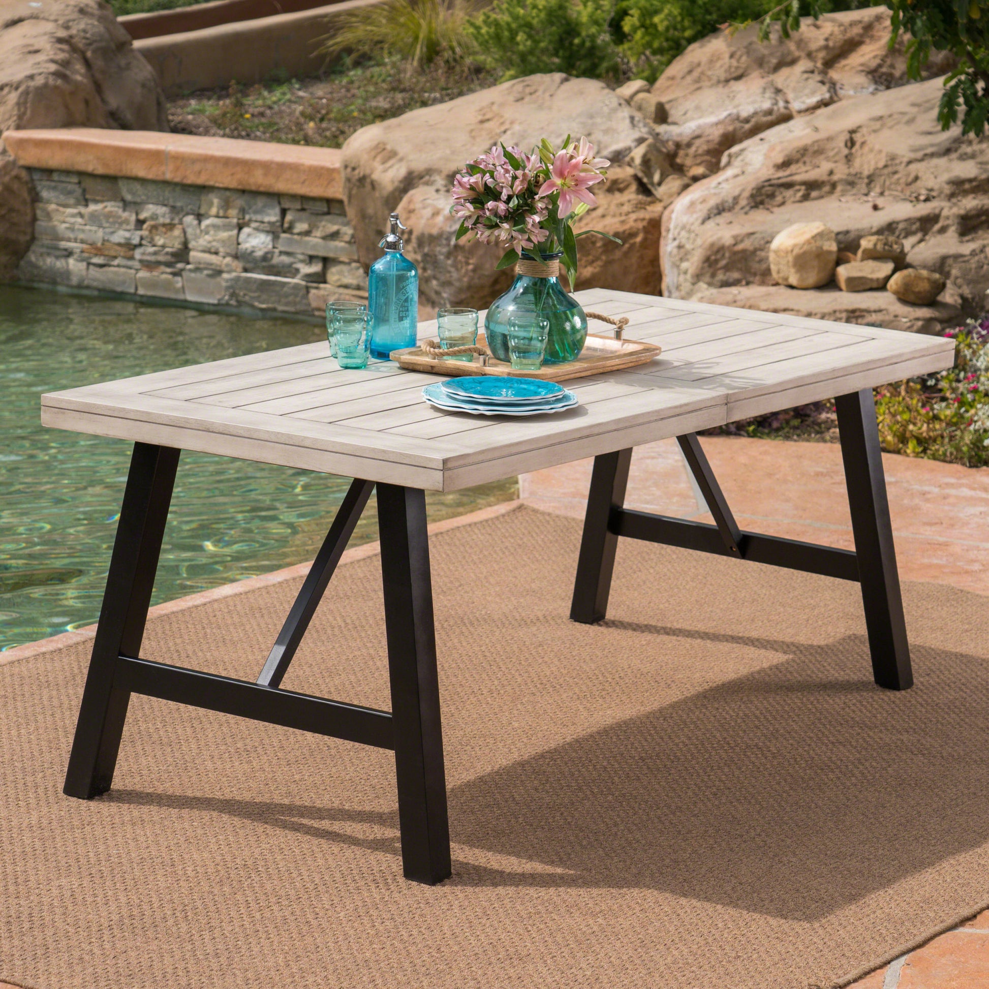 Bettina Dining Table Grey Acacia Wood