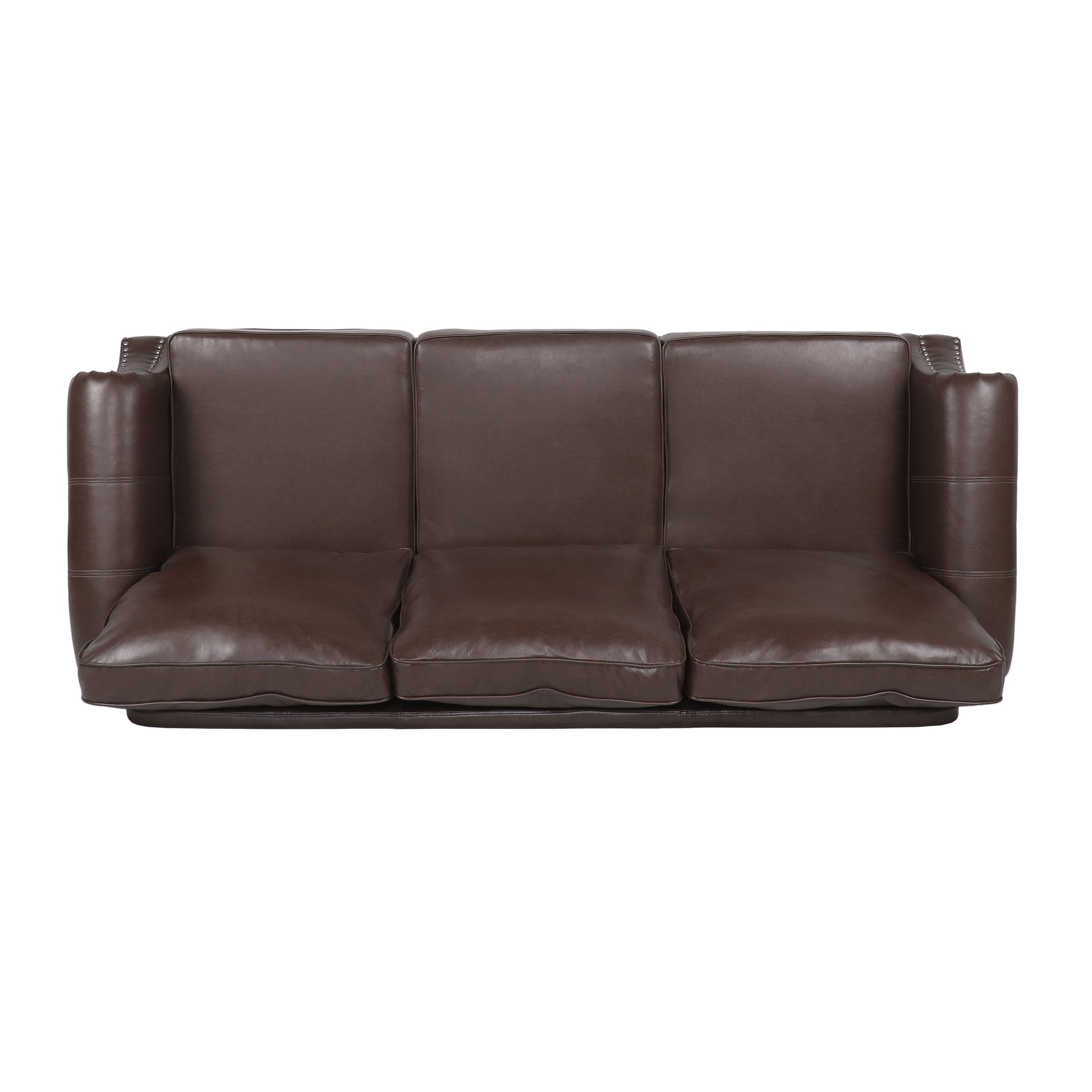 3 Seater Sofa Dark Brown Faux Leather 3 Seat