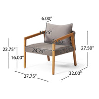 Outdoor Acacia Wood Club Chairs With Cushions Teak Gray Grey Acacia Wood