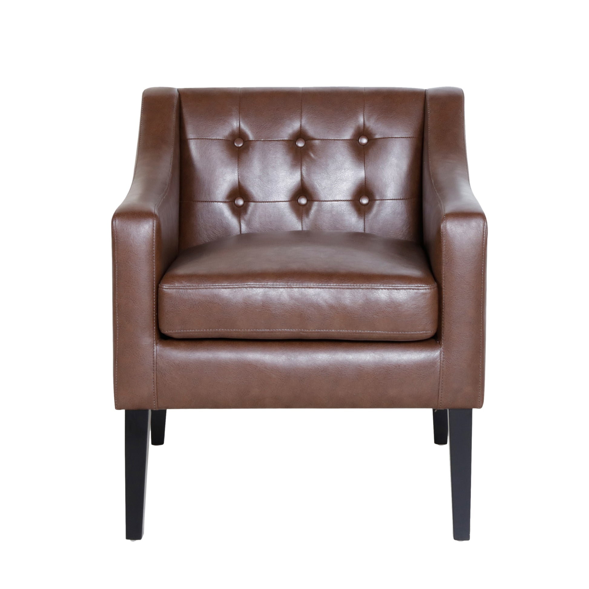 Accent Chair Dark Brown Pu