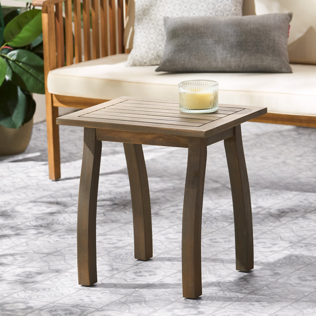 Selma End Table Grey Acacia Wood