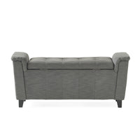 Alden Armed Storage Bench Gray Fabric