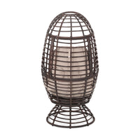 Robertson Swivel Patio Egg Chair Black Fabric