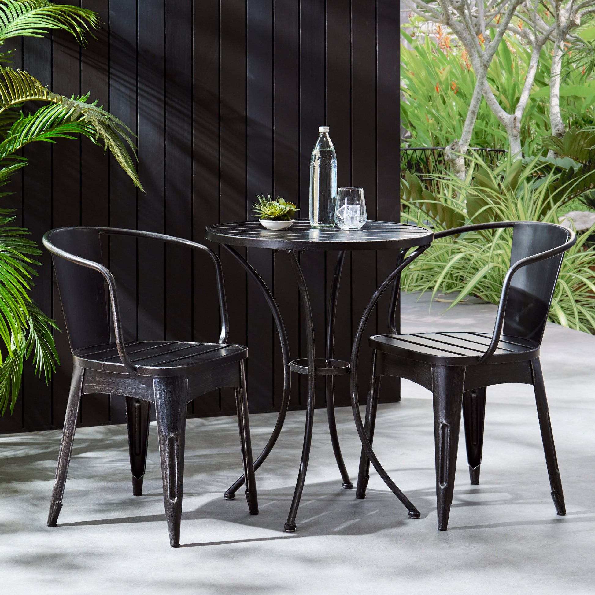 Colmar 3 Pc Kd Metal Set Black Silver Iron