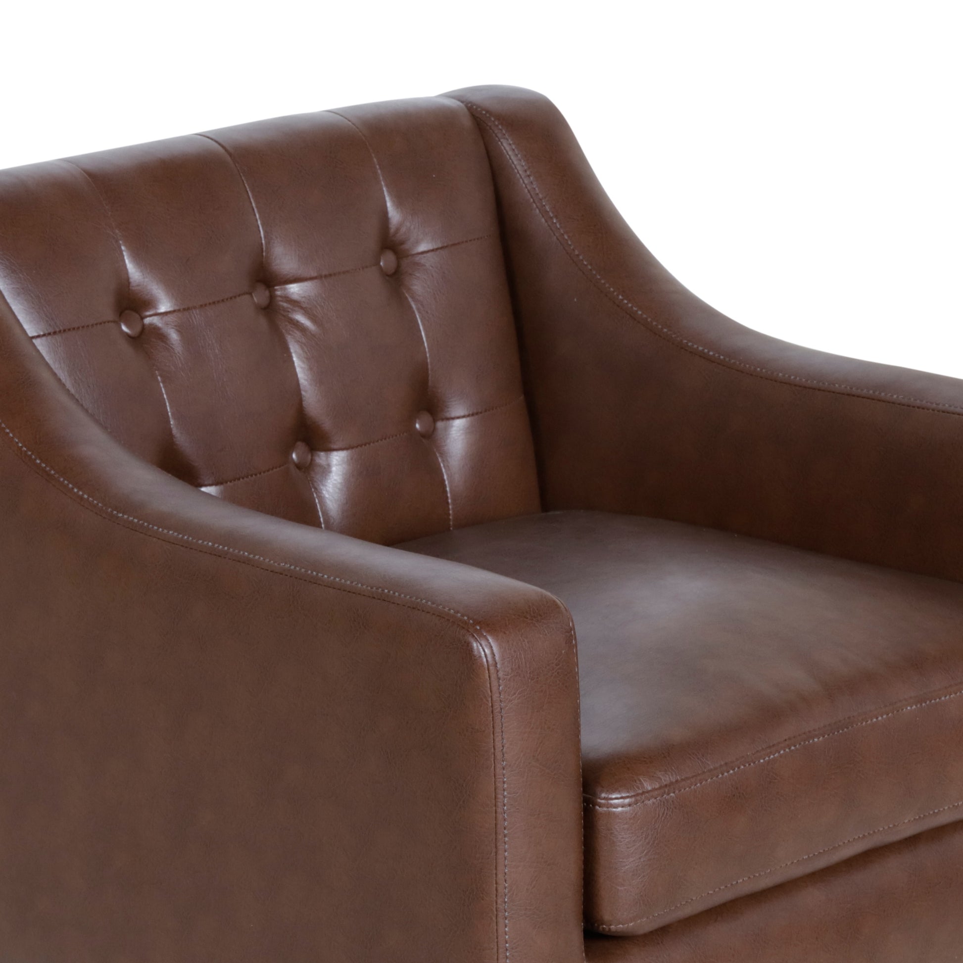 Accent Chair Dark Brown Pu