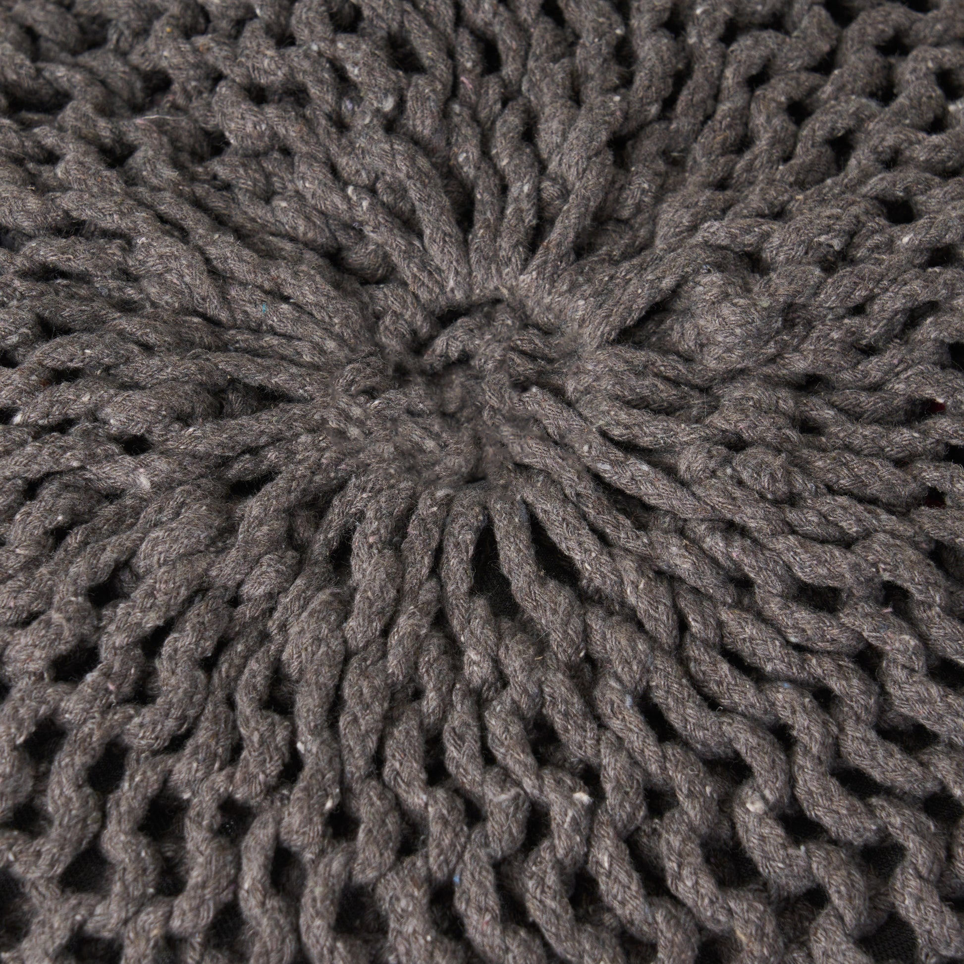 Hazel Knitted Pet Yarn 20 X 20 Round Pouf Dark Grey Pet