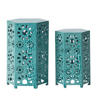 Eliana Side Table Teal Iron