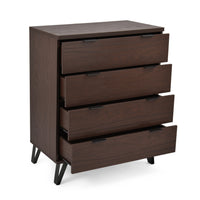 4 Drawer Wide Chest Walnut Mdf