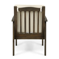 Casa Acacia Club Chair Mp2Set Of 2 Grey Cream Wood Waterproof Fabric