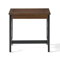 Farmhouse End Table Black Brown Wood