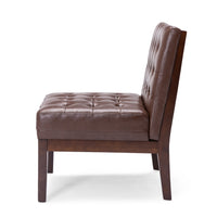 Accent Chair Dark Brown Pu