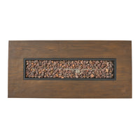 Anchorage 56 Wood Rectangular Mgo Fire Table Brown 50,000 Btu Brown Magnesium Oxide