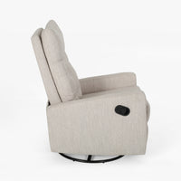 Glider Swivel Recliner Chair Beige Fabric