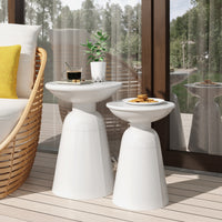 Metal S 2 End Table White Iron