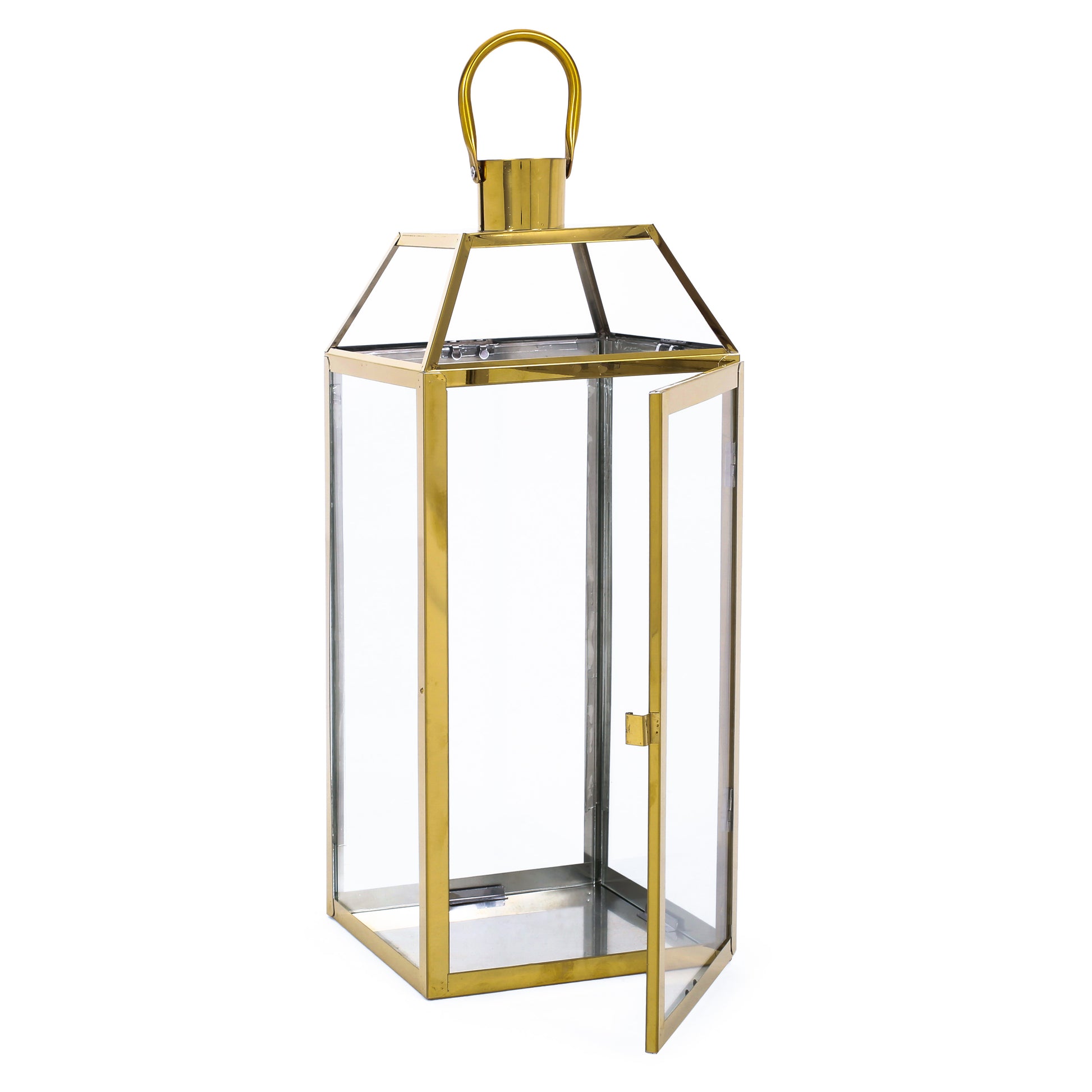 Harris 18"H Stainless Steel Lantern Gold Stainless Steel