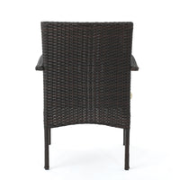 Cordoba Kd Pe Wicker Dining Chair Brown Beige Pe Rattan Iron Waterproof Fabric