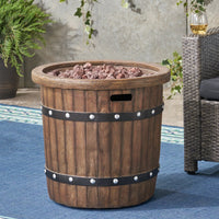 Round 25" Mgo Fire Pit 40 000 Btu Dark Brown Magnesium Oxide