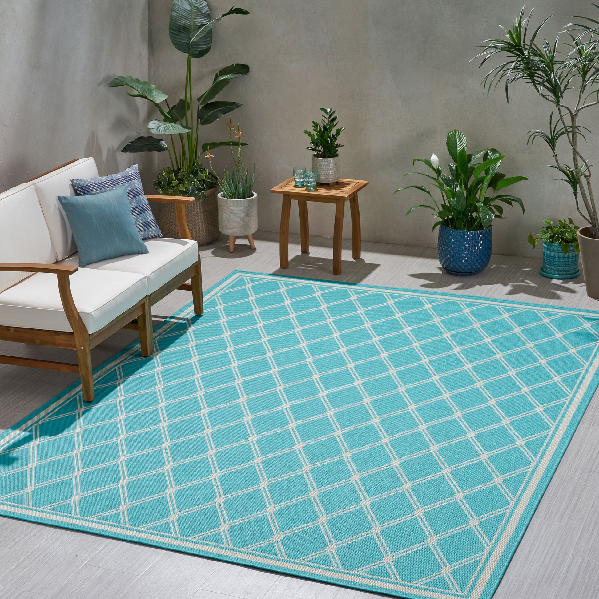 5092G 7'10"X10' Rug Teal Polypropylene