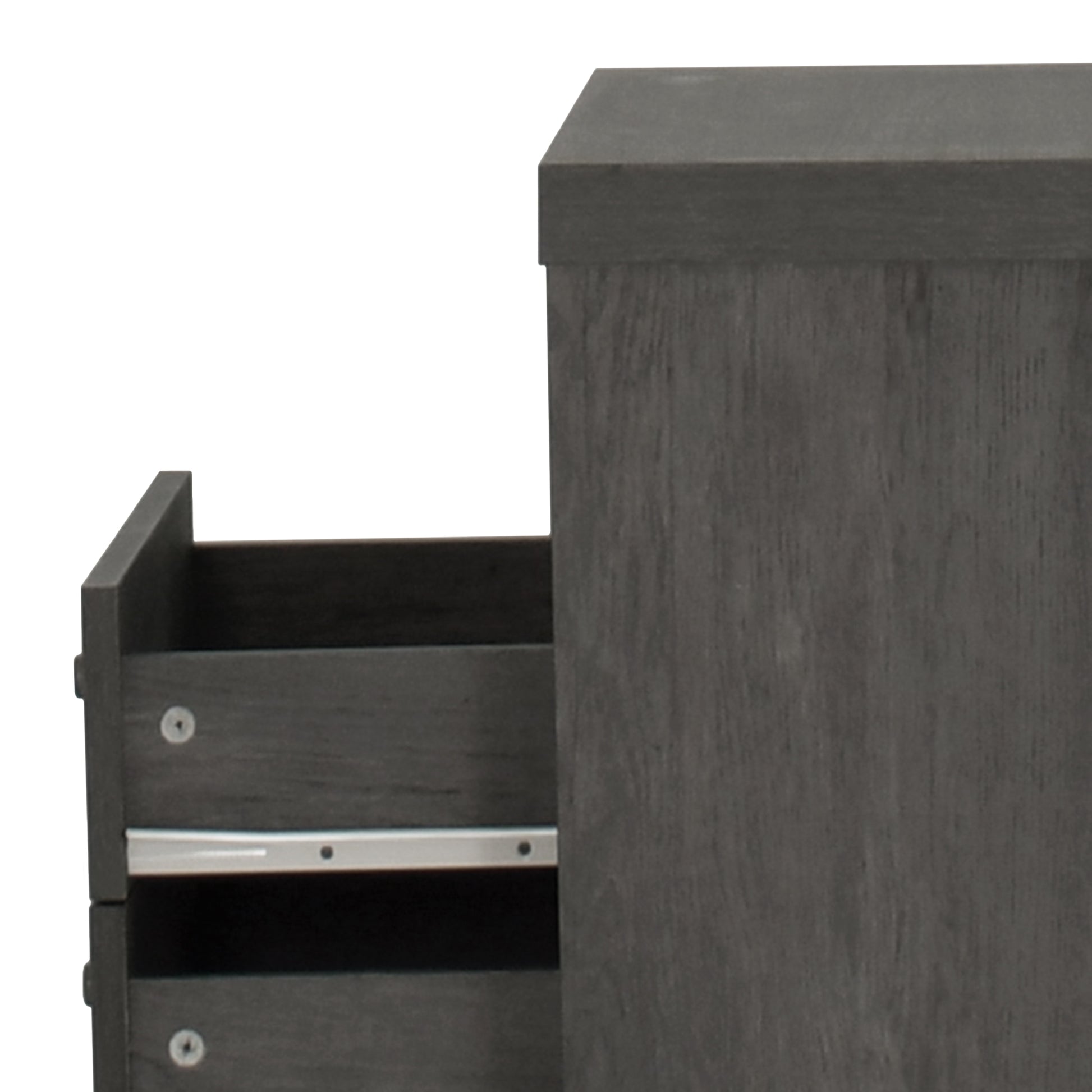 2 Drawer Nightstand Grey Mdf