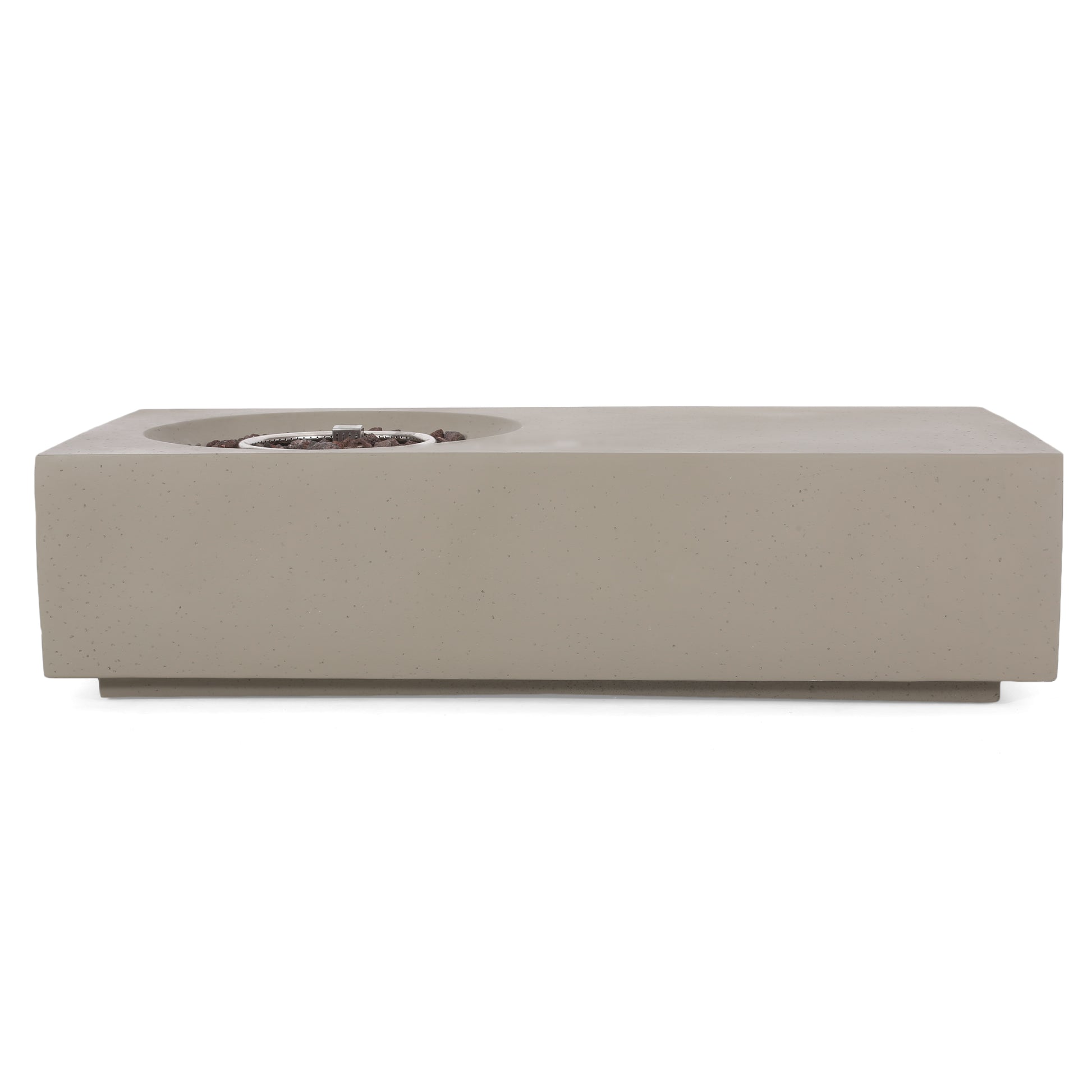 Rectangle 14.75" Mgo Fire Pit 50 000 Btu Light Grey Magnesium Oxide