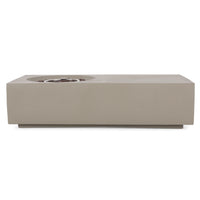 Rectangle 14.75" Mgo Fire Pit 50 000 Btu Light Grey Magnesium Oxide