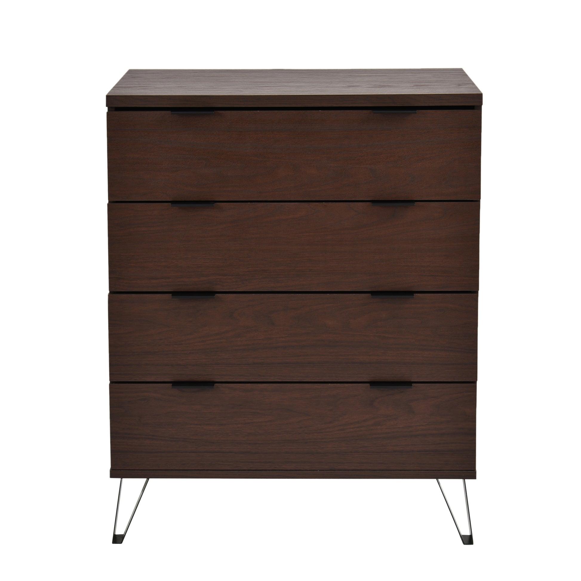 4 Drawer Wide Chest Walnut Mdf