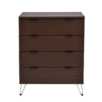 4 Drawer Wide Chest Walnut Mdf