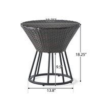 Crete Accent Table Brown Pe Rattan Iron