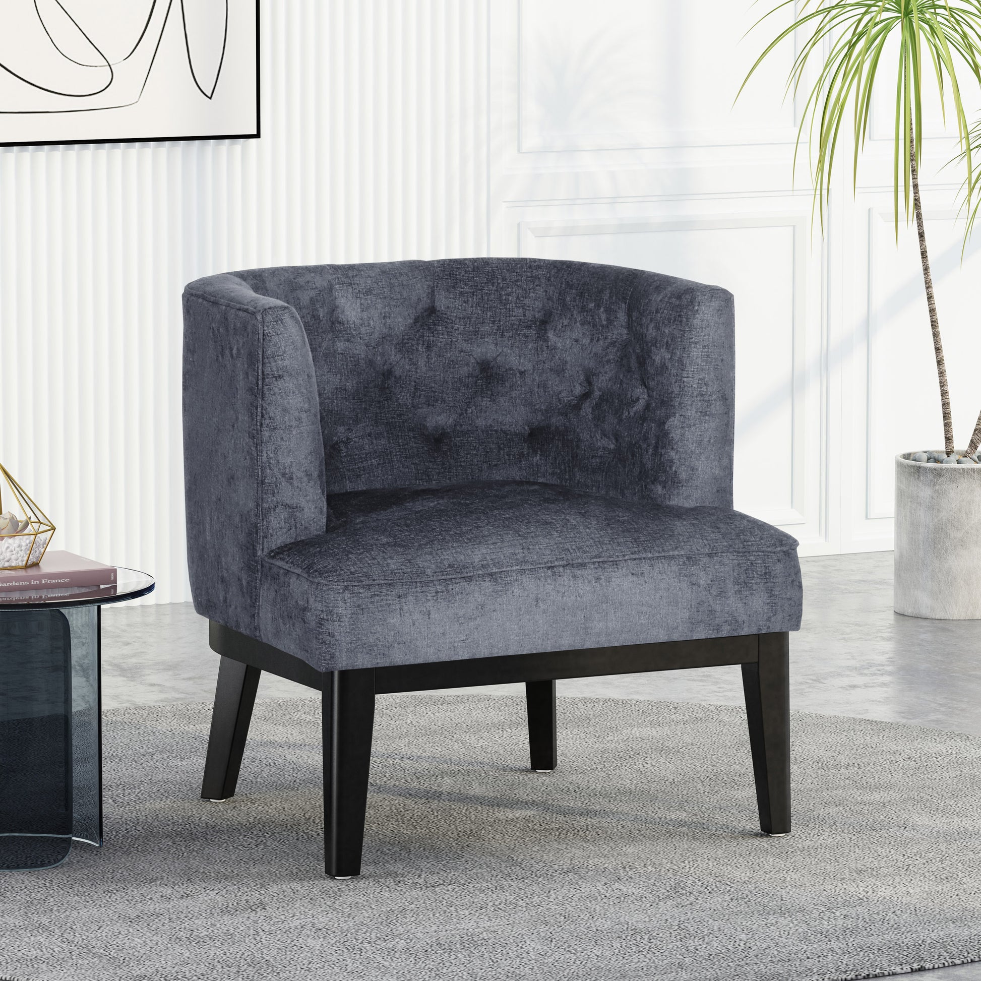 Accent Chair Charcoal Fabric