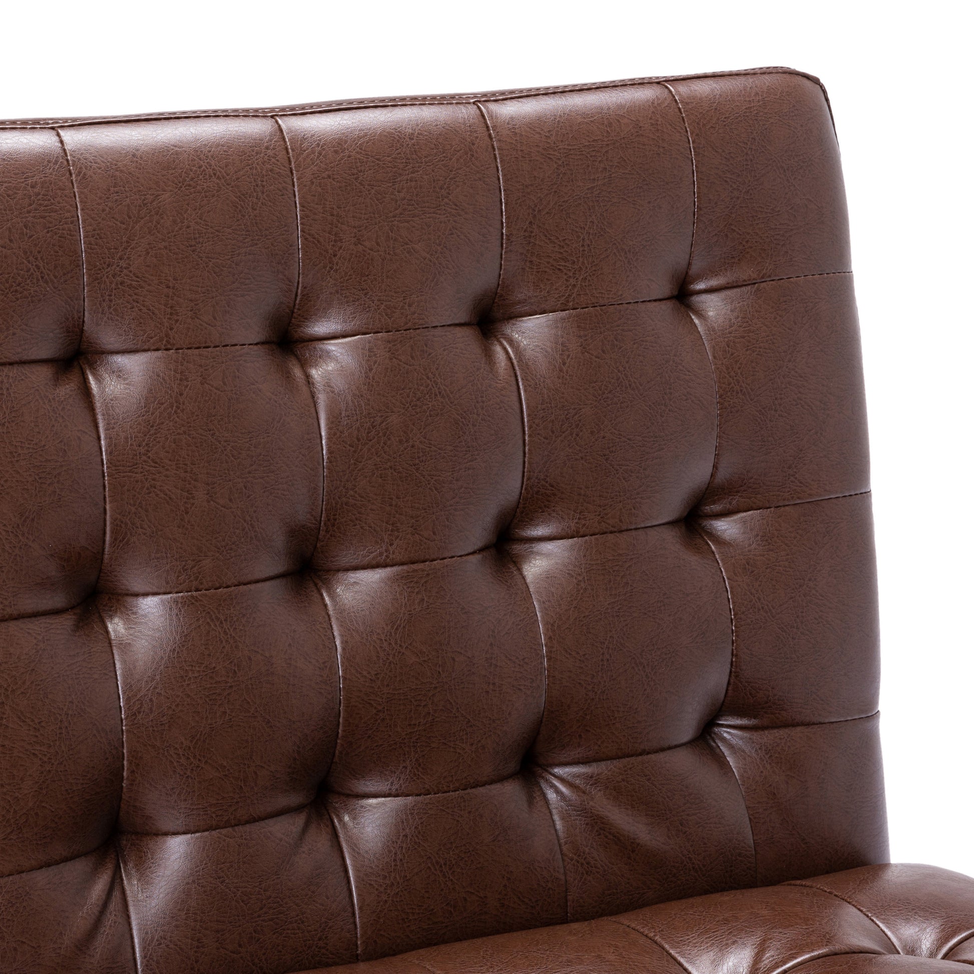 Accent Chair Dark Brown Pu