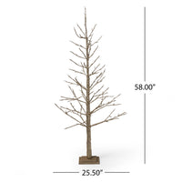 5Ft Paper Led Tree Champagne Iron