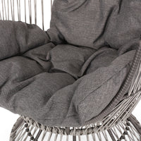 Reseda Swivel Patio Egg Chair White Fabric