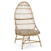 Elon Cocoon Chair Light Brown Pe Rattan Iron Waterproof Fabric