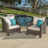 Antibes Armchair Brown Pe Rattan Iron Waterproof Fabric