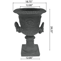 Mgo Garden Urn Planter Antique Gray Magnesium Oxide
