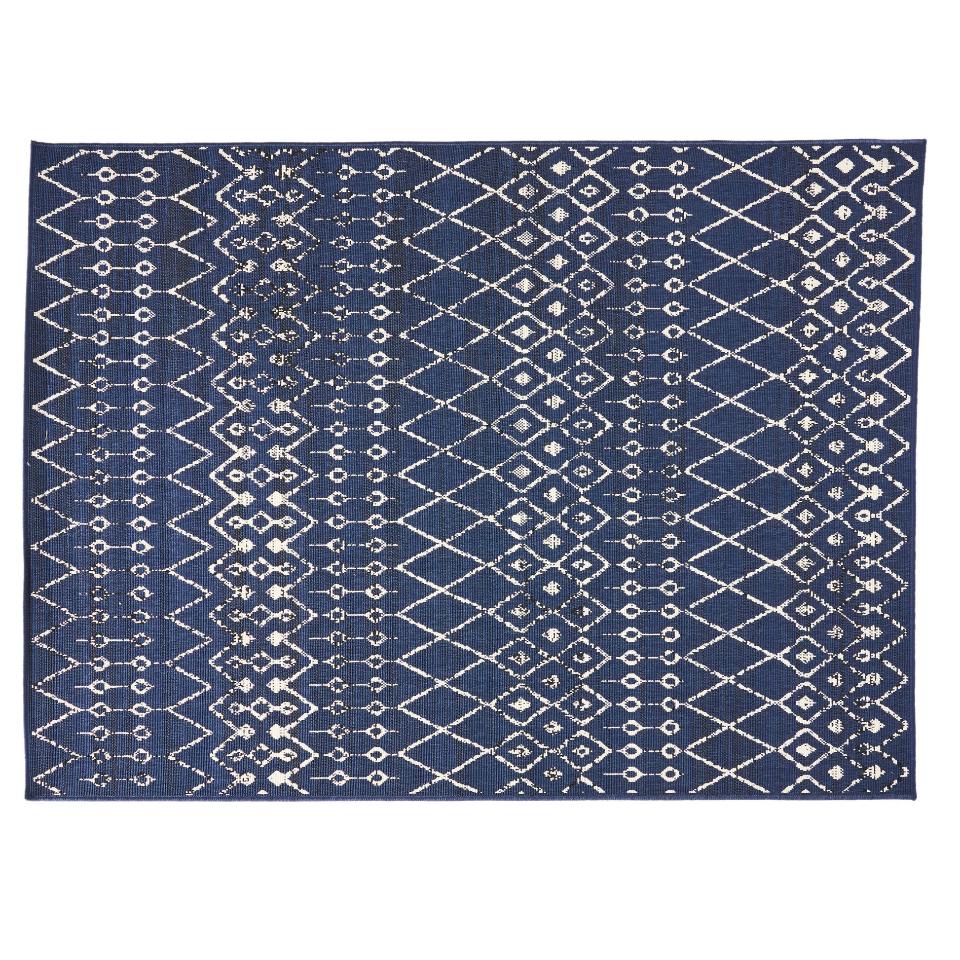 5'3"X7' Rug Navy Ivory Polypropylene