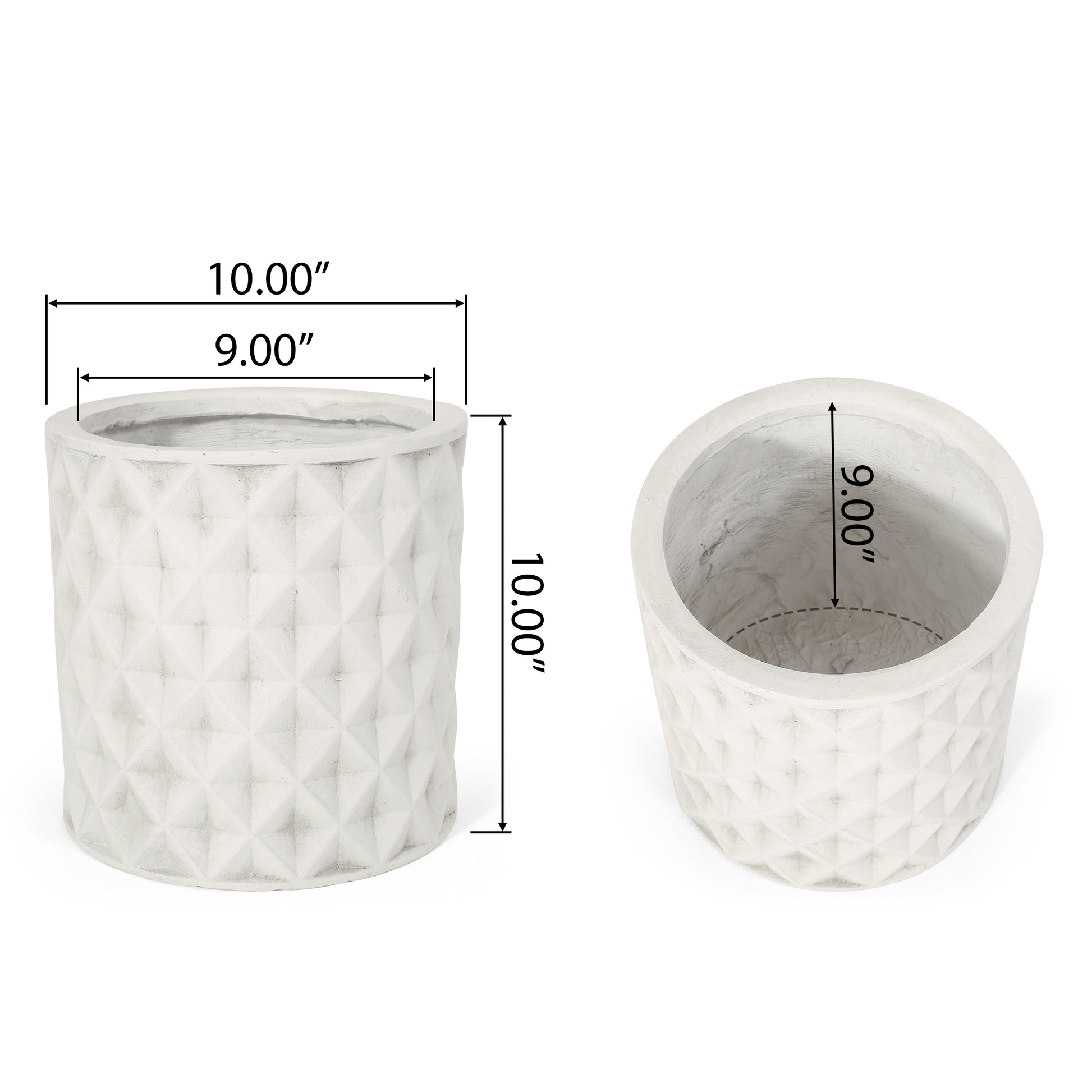 Mgo Planter Antique White Magnesium Oxide