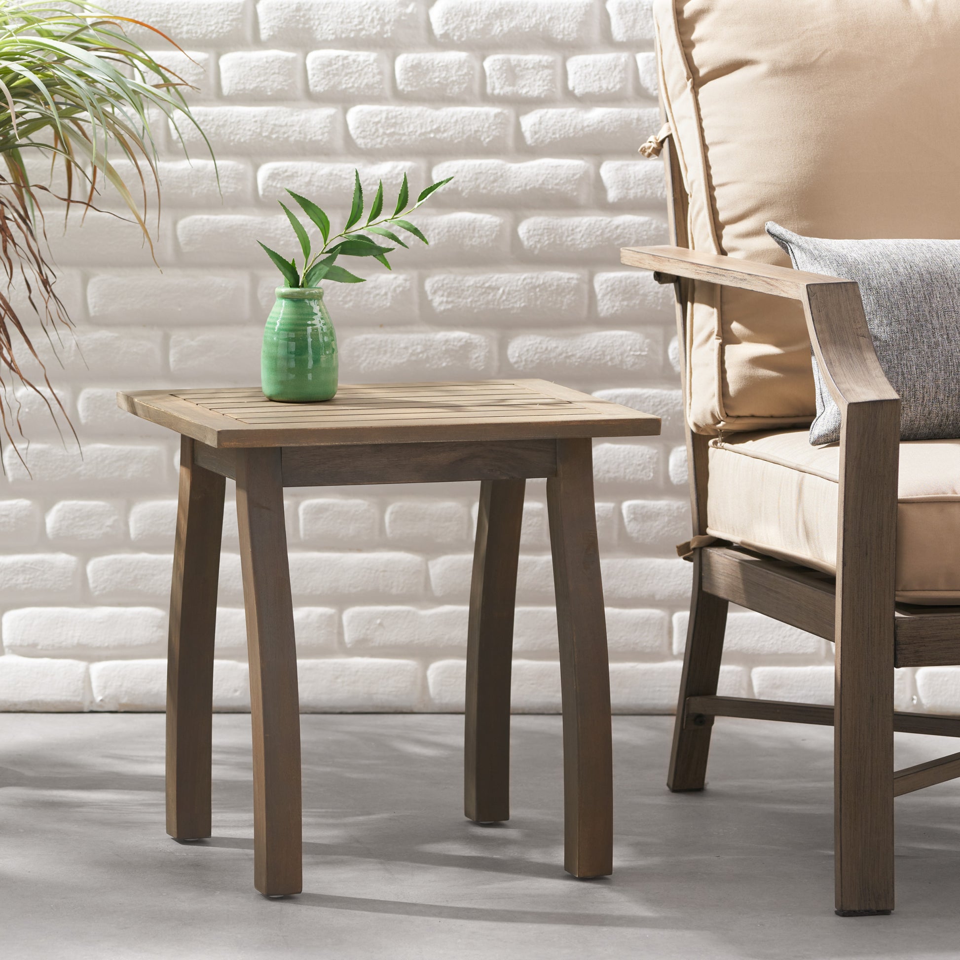 Selma End Table Grey Acacia Wood