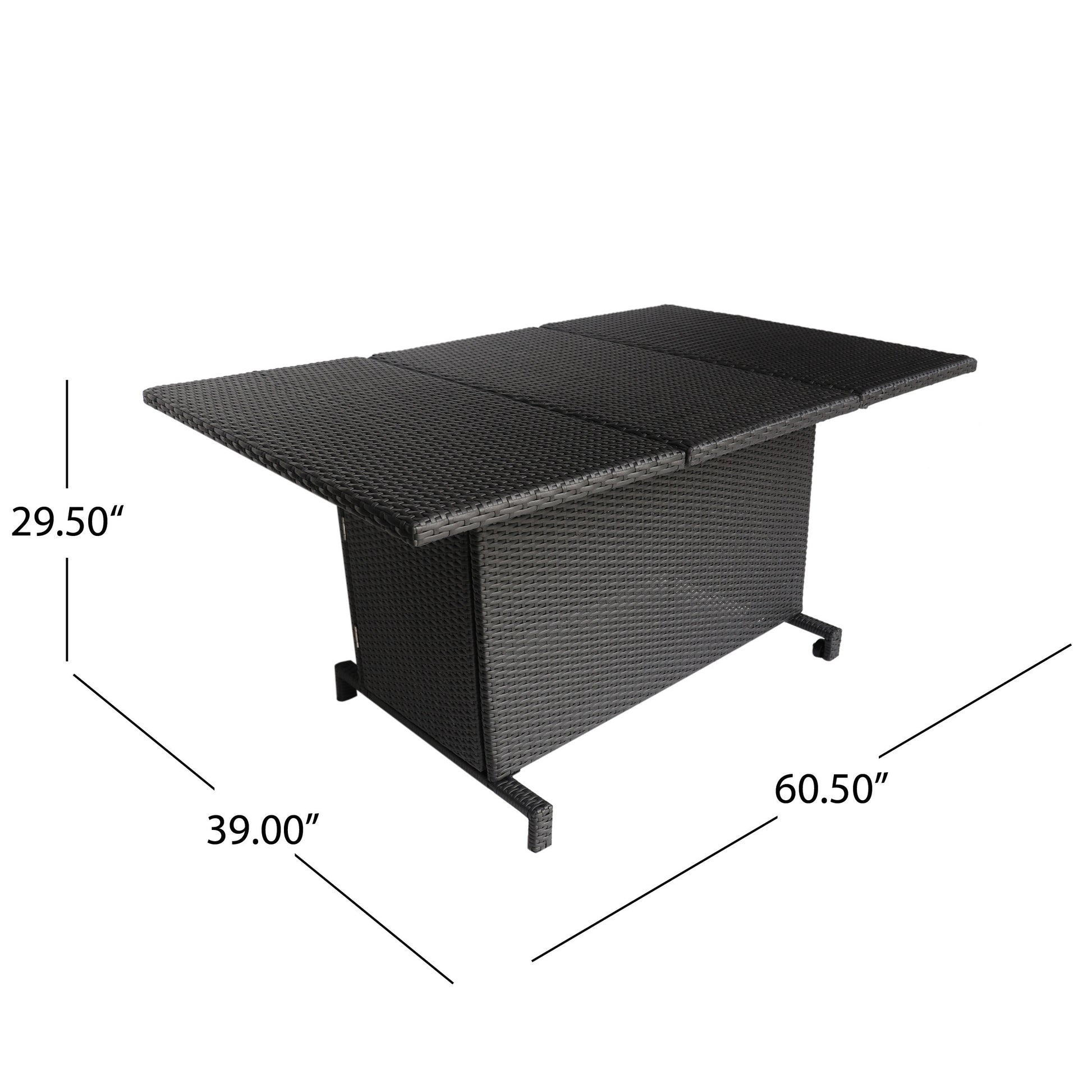 Maldives Aluminum Foldable Dining Set Grey Pe Rattan Iron