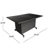 Maldives Aluminum Foldable Dining Set Grey Pe Rattan Iron