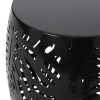 Metal End Table Large Black Iron