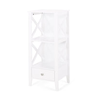 1 Drawer Storage Rack White Mdf