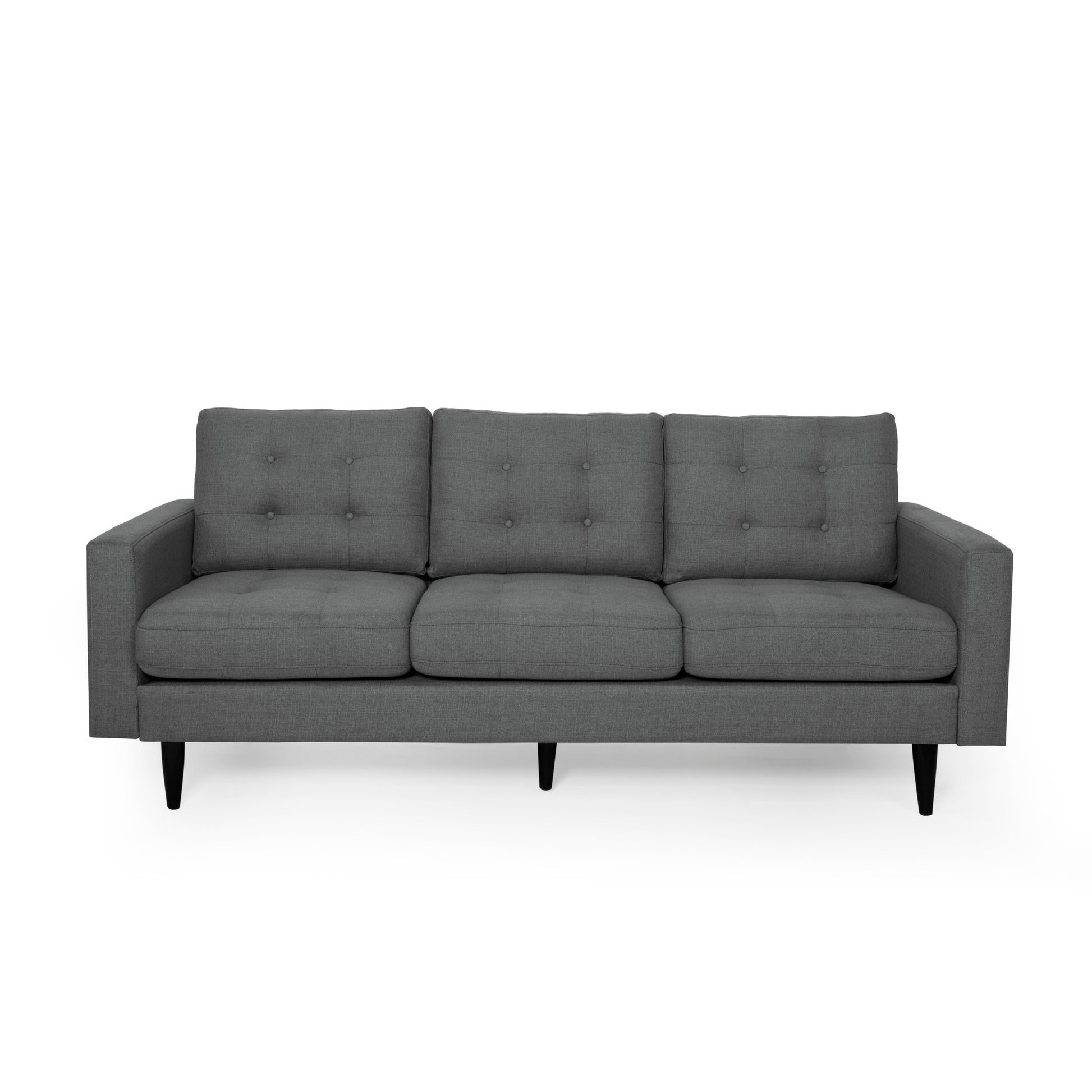 3 Seater Sofa Dark Grey Fabric