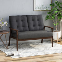 2 Seater Sofa Charcoal Grey Fabric