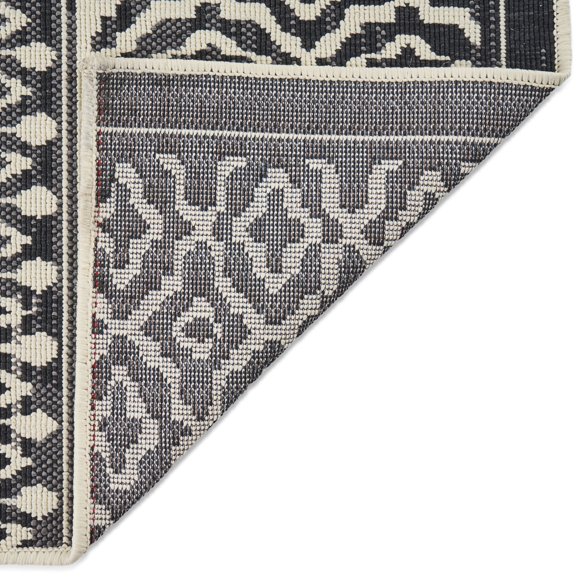 5'3"X7' Rug Black Ivory Polypropylene