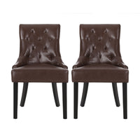 Cheney Dining Chair Kd Mp2 Set Of 2 Dark Brown Pu