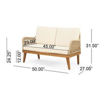 Annisa Chat Set Seat&Coffee Table&2 Club Chairs Teak Acacia Wood
