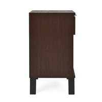 1 Drawer Tall End Table Walnut Mdf