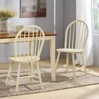 36 Inch H Spindle Back W.Chair Cream Rubber