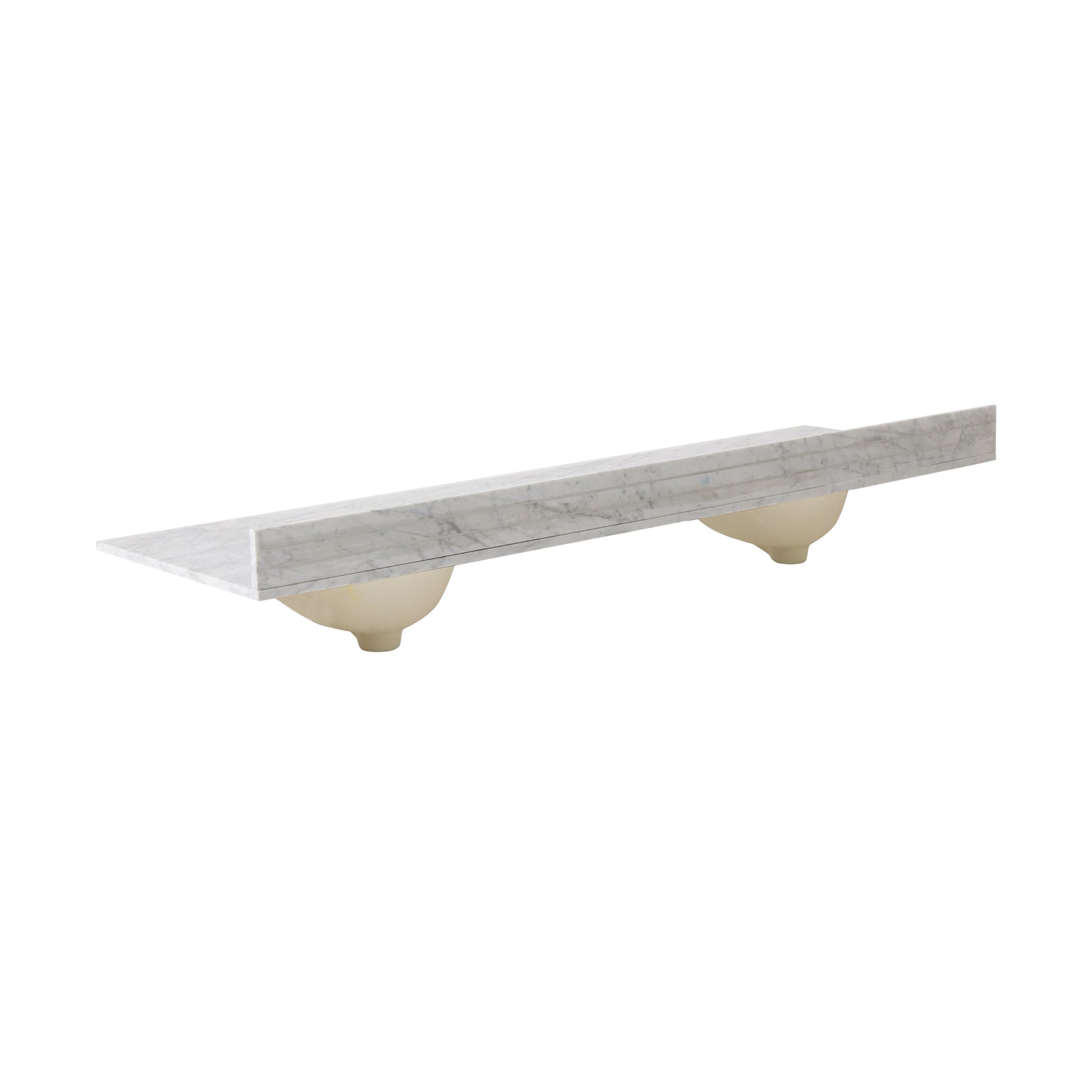 73'' Cararra White Marble Vanity Top&Ceramic Sink White Marble Marble
